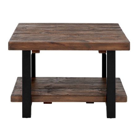 Alaterre Furniture Pomona 27" Metal and Wood Square Coffee Table AMBA1320